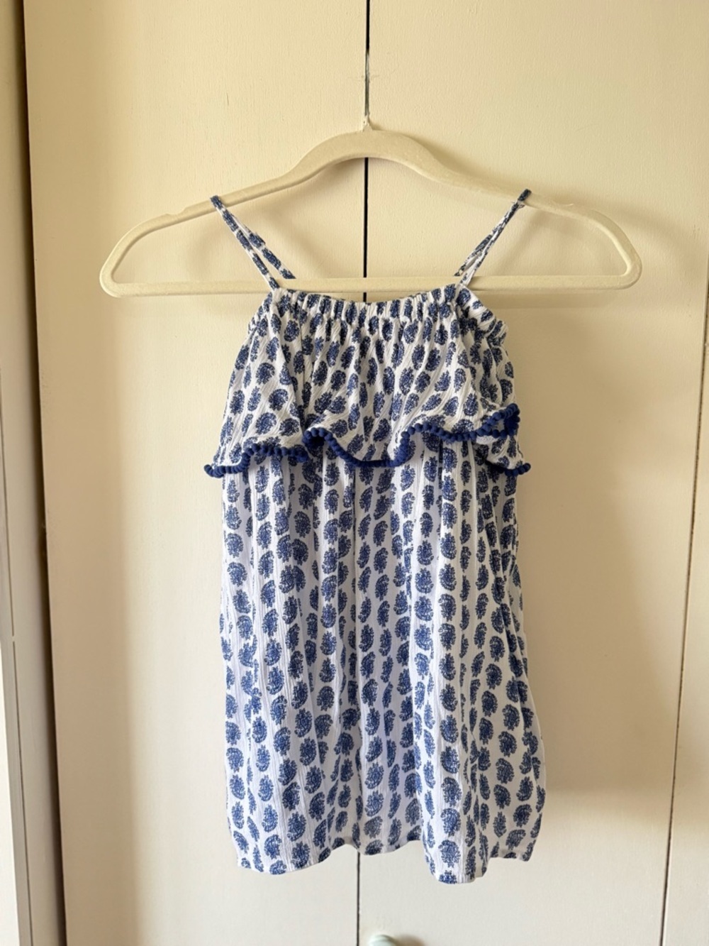 Kids Polo by Ralph Lauren Blue White Printed Spaghetti-Strap sundress Cotton 3T